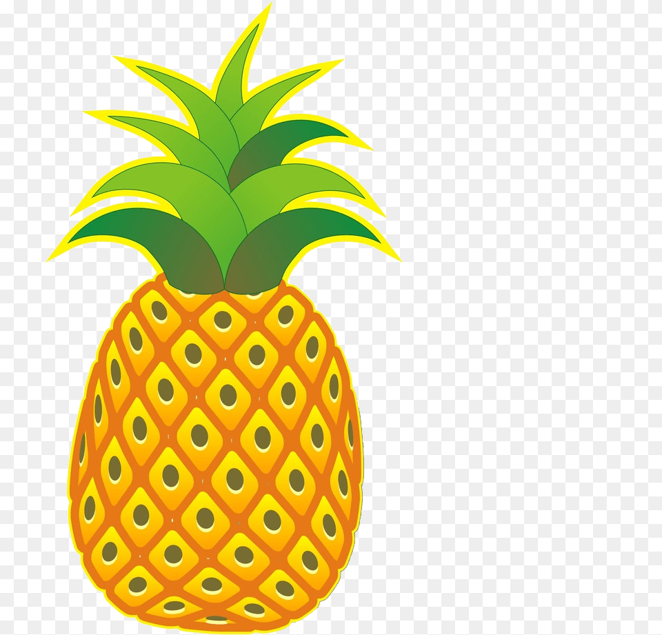 Pineapple Cartoon No Background Clipart Cartoon Pineapple Transparent Background, Food, Fruit, Plant, Produce Free Png