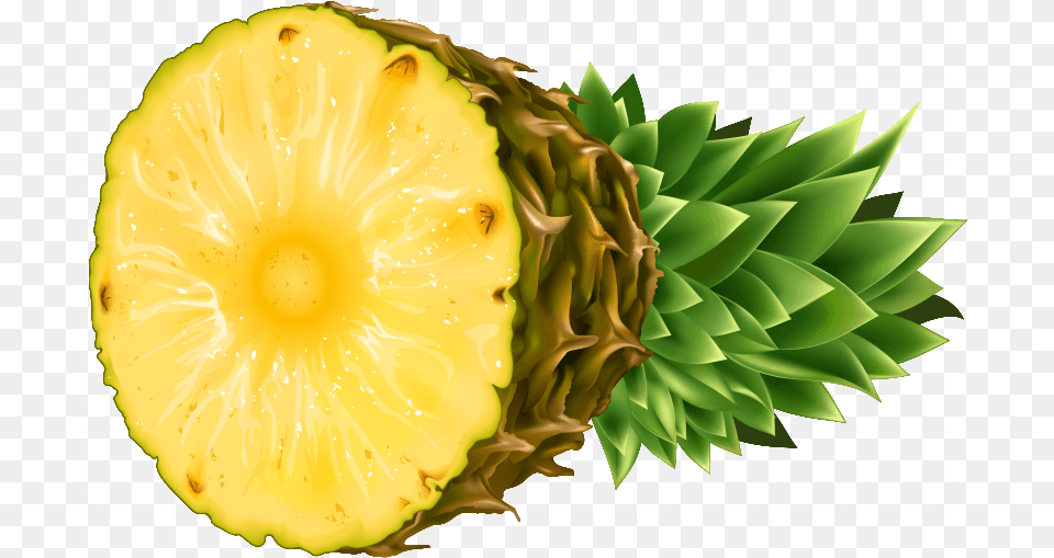 Pineapple Clip Art Clipart Image Clipartwiz Pineapple And Coconut, Food, Fruit, Plant, Produce Png