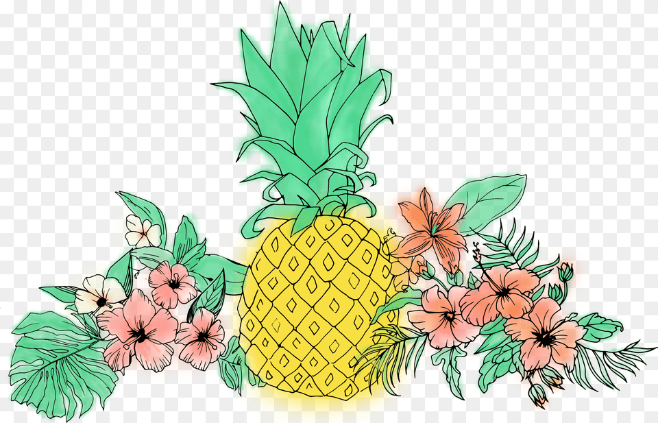 Pineapple Clip Pineapple Tropical Flower Illustrations, Food, Fruit, Plant, Produce Free Png Download