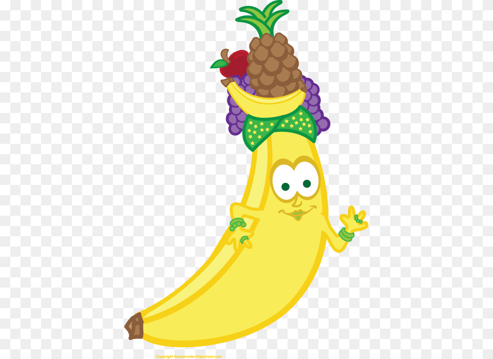Pineapple Clipart Banana Cute Transparent Background Fruit Clipart, Food, Produce, Plant, Snowman Png Image