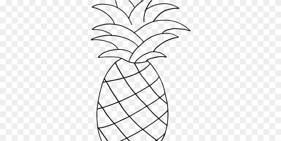 Pineapple Clipart Sketch Una Para Dibujar, Gray Free Png Download