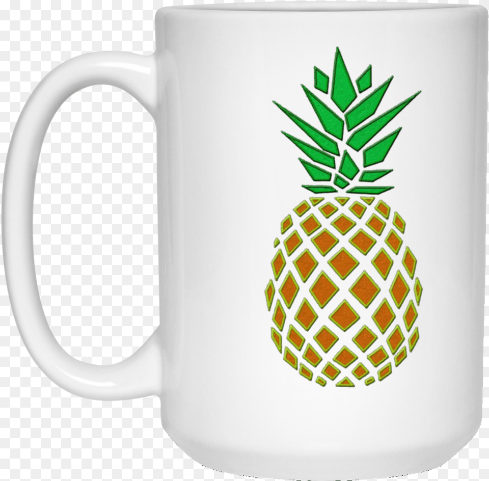 Pineapple Embroidery Look, Cup, Food, Fruit, Plant Free Png Download