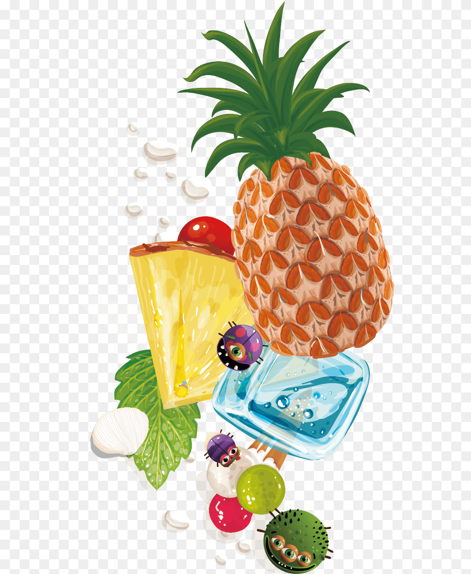 Pineapple Fruit Background Vector Material Pineapple, Food, Plant, Produce Free Png Download