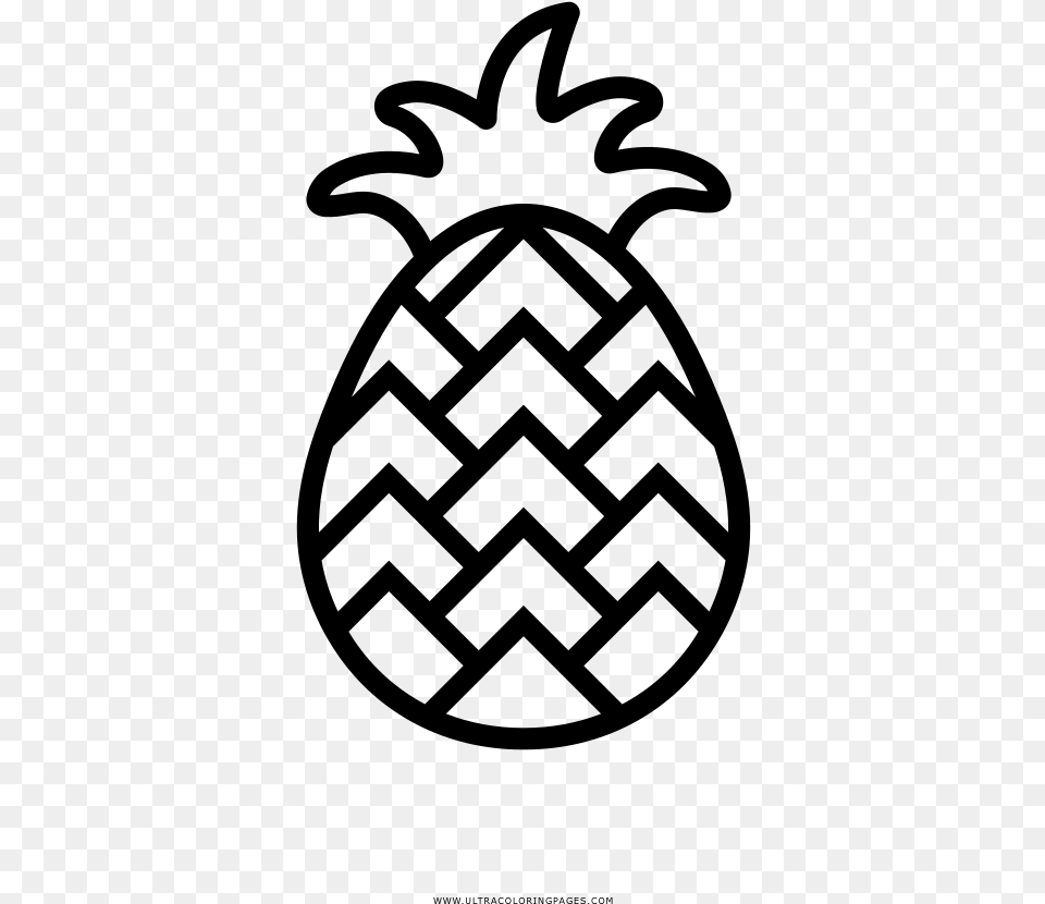 Pineapple Fruit Coloring, Gray Png