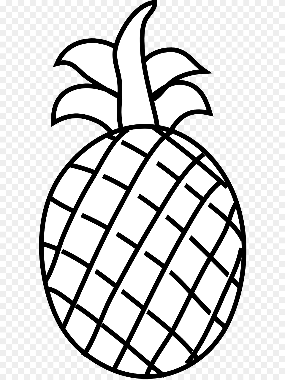 Pineapple Fruit Food Fruits Clipart Black And White, Plant, Produce, Ammunition, Grenade Png