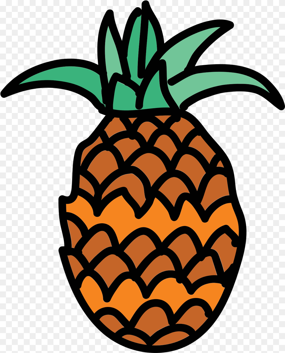 Pineapple Icon Vector Fruits Doodle Pineapple Transparent Fruit Doodle, Food, Plant, Produce Free Png