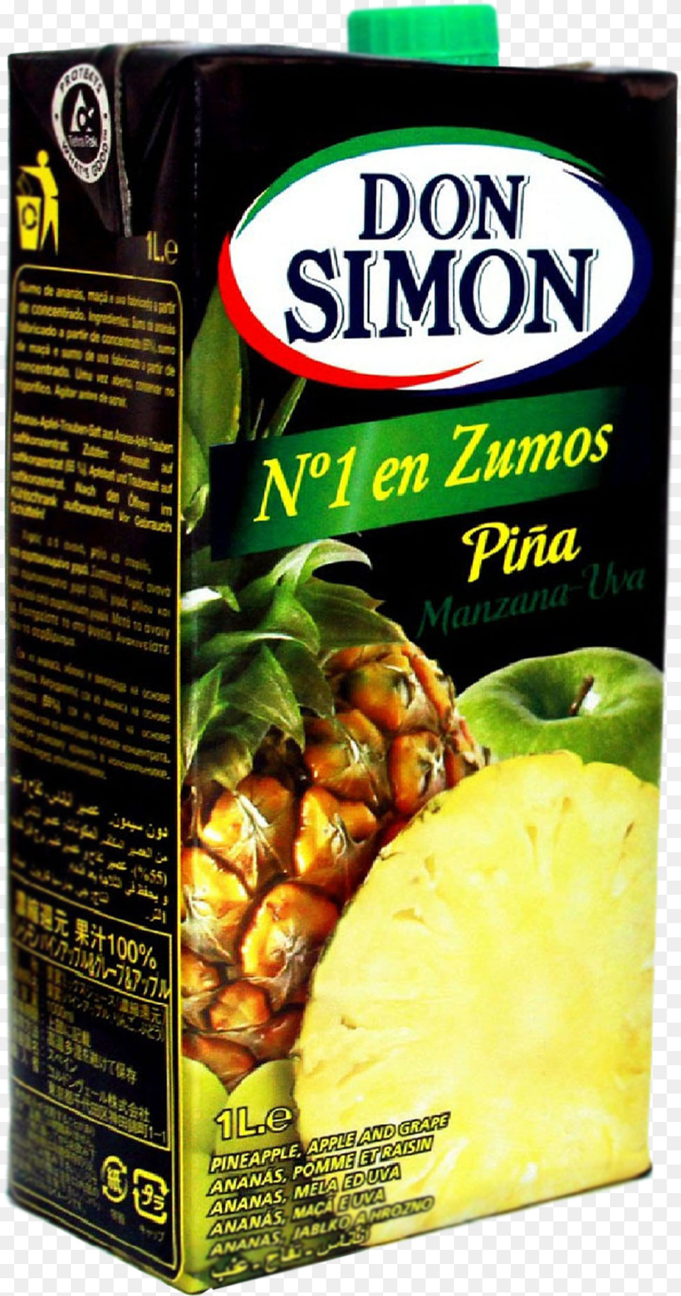 Pineapple Juice 1l Download Don Simon, Food, Fruit, Plant, Produce Png