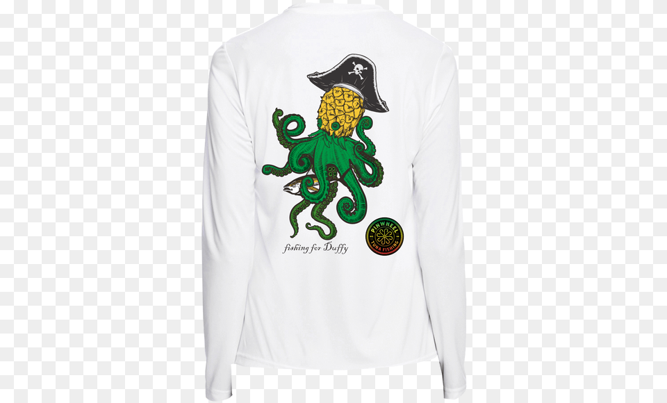 Pineapple Kraken Ladies Performance Long Sleeve T Shirt Octopus, Clothing, Long Sleeve, T-shirt, People Png