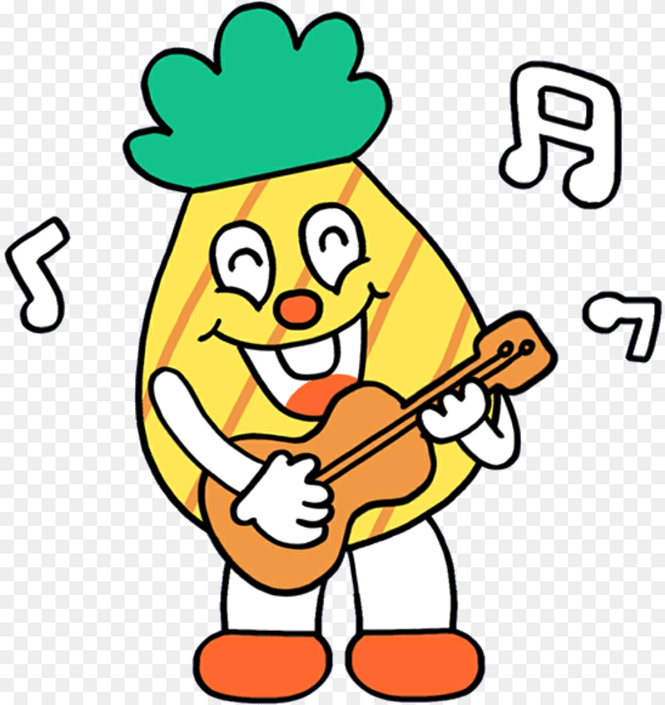 Pineapple Mochi Kawaii Cute Softbot Cartoon, Baby, Person, Performer, Guitar Free Png Download