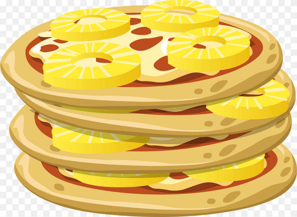 Pineapple On Pizza Transparent, Bread, Food, Pancake Png Image
