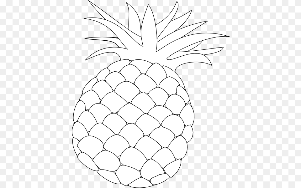 Pineapple Outline Clip Art Vector Clip Art Pineapple Cartoon Black And White, Food, Fruit, Plant, Produce Free Png