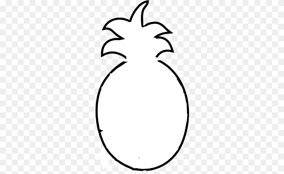 Pineapple Outline Clip Art Vector Clip Art Pineapple White Outline, Stencil, Food, Fruit, Produce Free Png Download
