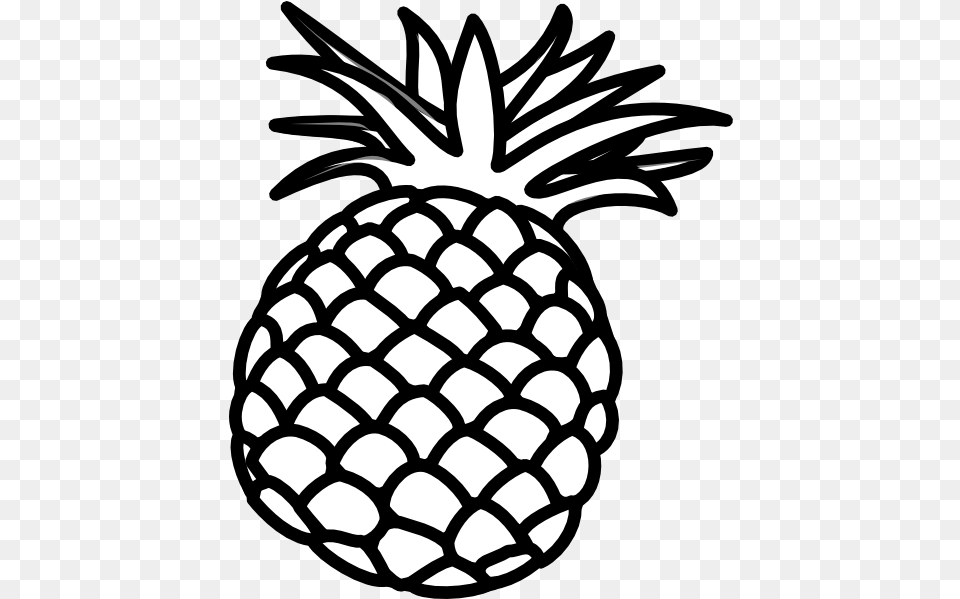 Pineapple Outline Drawing Pineapple Clipart Black And White, Food, Fruit, Plant, Produce Free Transparent Png