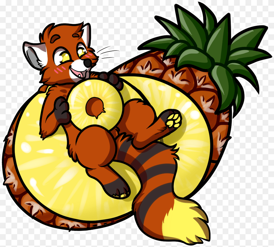 Pineapple Panda Cartoon, Food, Fruit, Plant, Produce Png