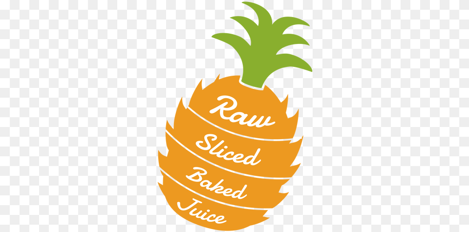 Pineapple Raw Sliced Baked Juice Flat Transparent Illustration, Food, Fruit, Plant, Produce Free Png