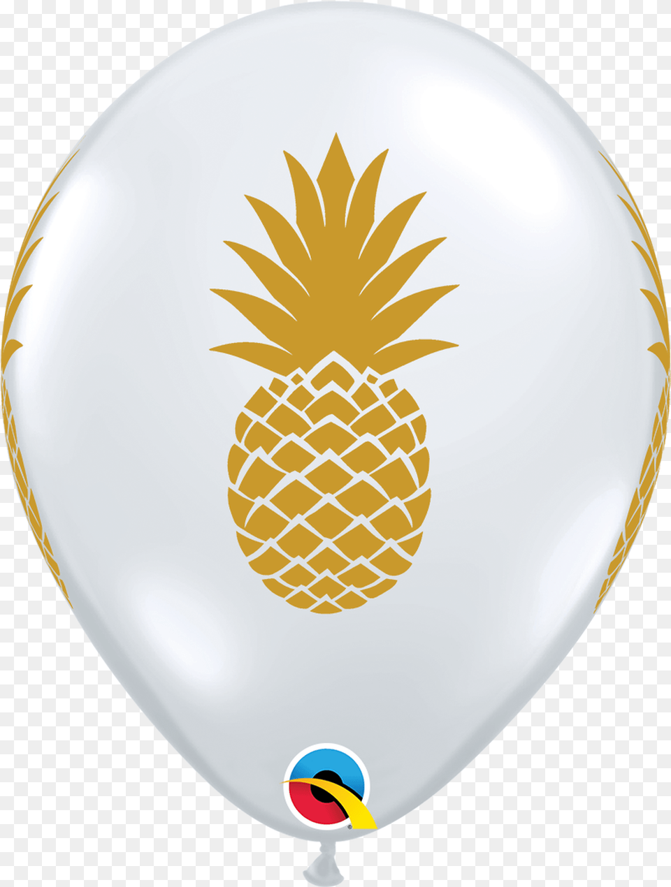 Pineapple Round Latex Balloon Transparent, Plate, Food, Fruit, Plant Free Png Download