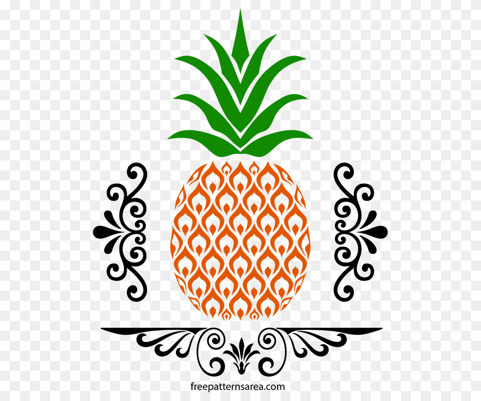 Pineapple Stencil Art And Vector Laser, Plant, Leaf, Produce, Fruit Free Png Download