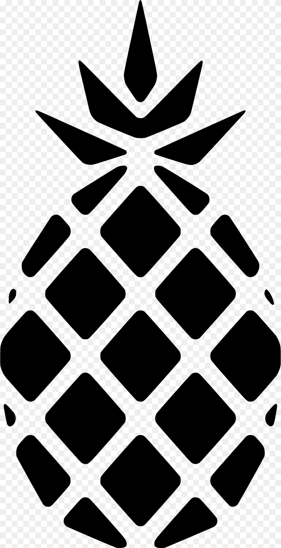 Pineapple Stencil Silhouette, Food, Fruit, Plant, Produce Free Png