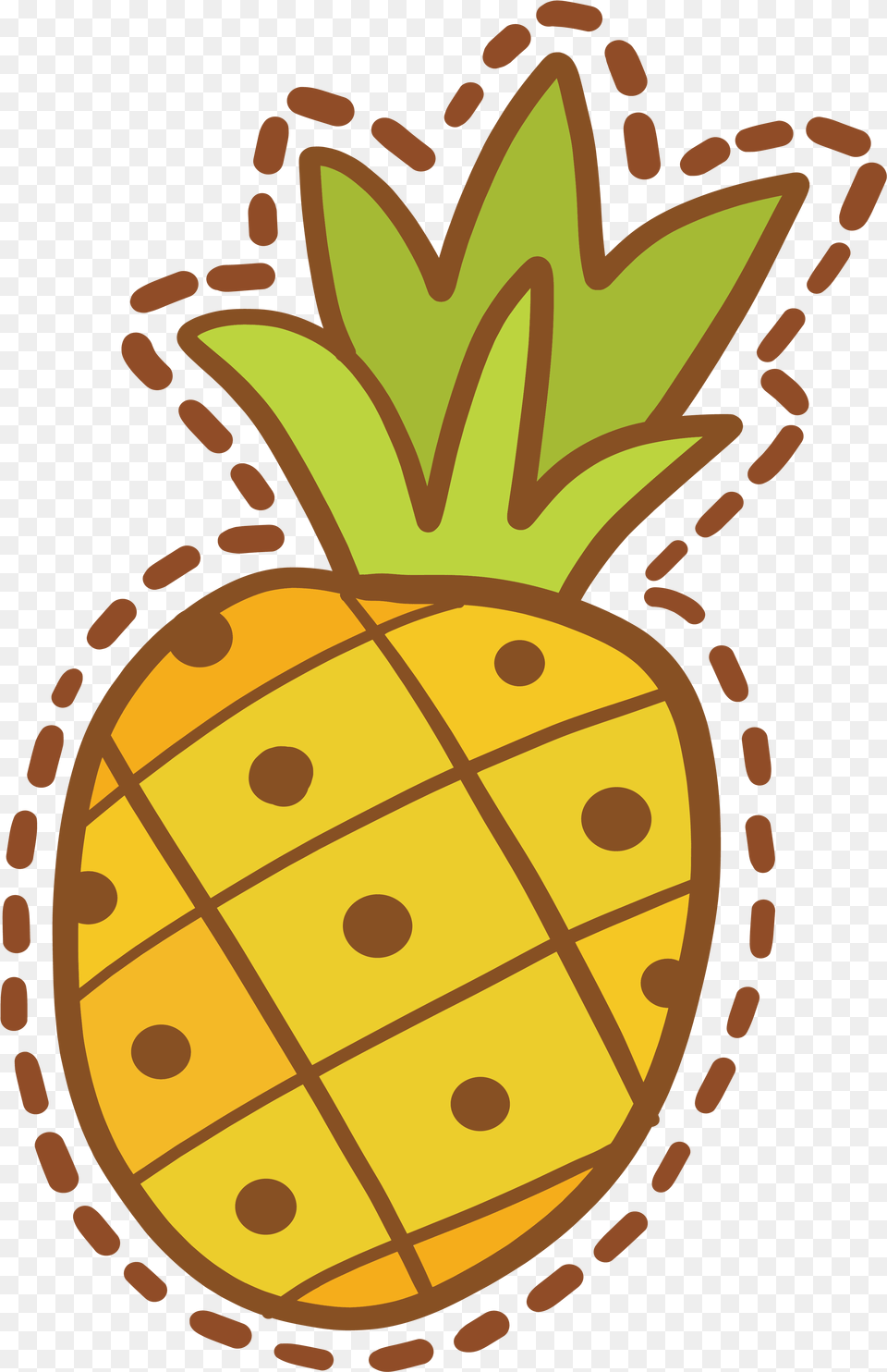 Pineapple Sticker Design Cartoon Dry Pineapple, Food, Fruit, Plant, Produce Free Png Download