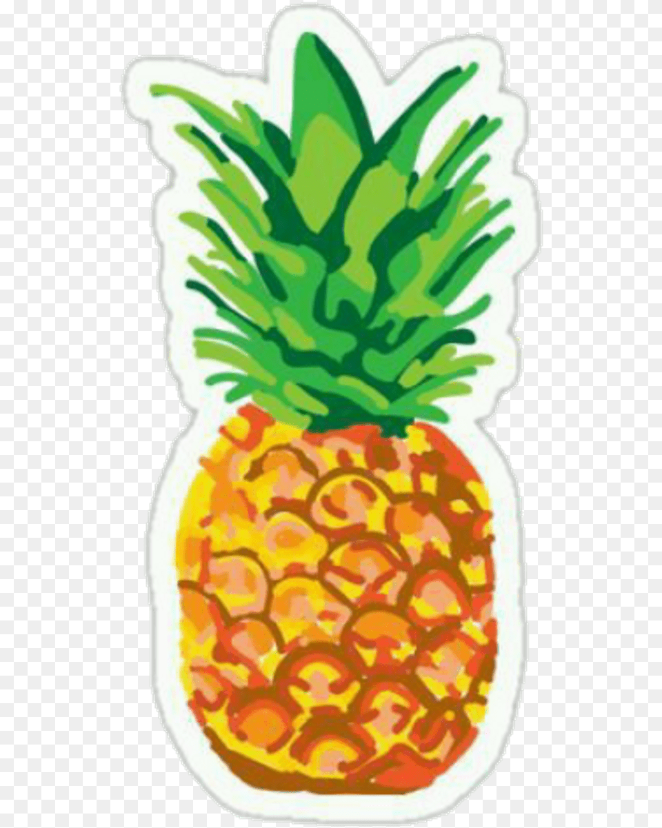 Pineapple Stickers Clipart Sticker, Food, Fruit, Plant, Produce Png Image