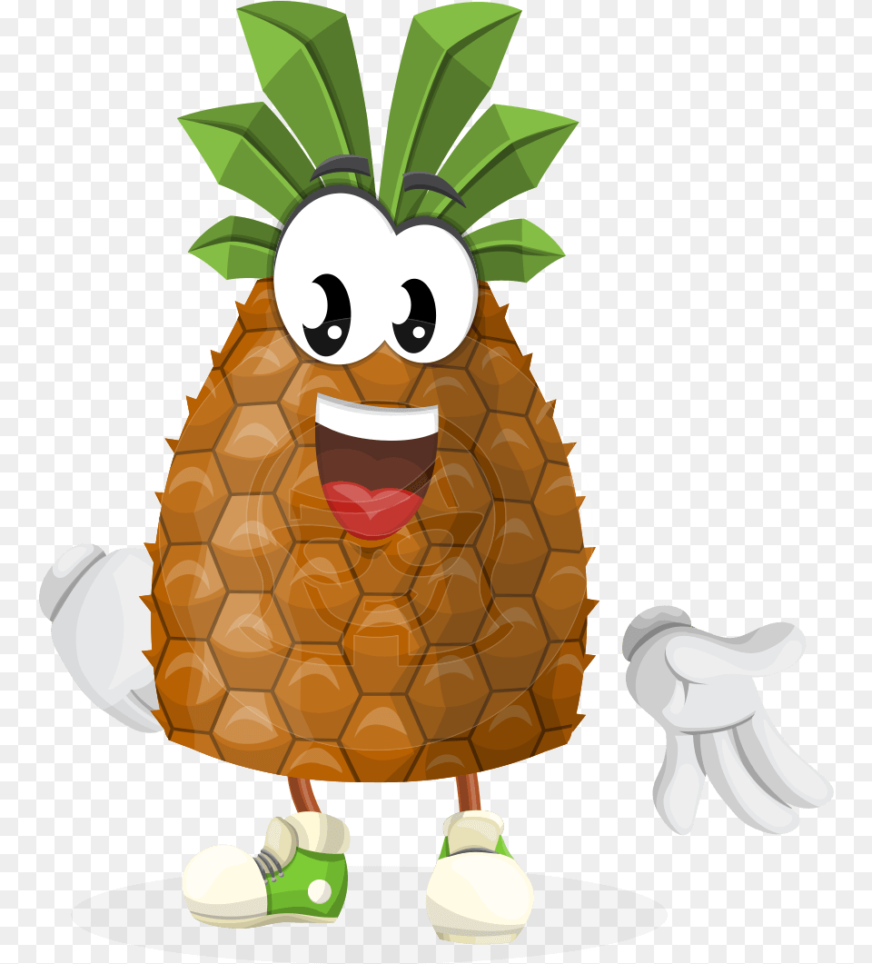 Pineapple Tropical Fruit Cartoon Vector Character Graphicmama Fruit Cartoon Characters, Food, Produce, Plant, Outdoors Free Transparent Png