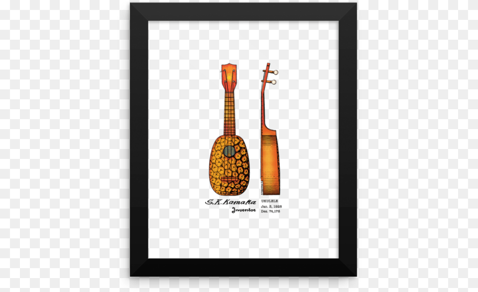 Pineapple Ukulele Wall Art 1 Frameddata Caption Fiddle, Lute, Musical Instrument, Guitar Free Png