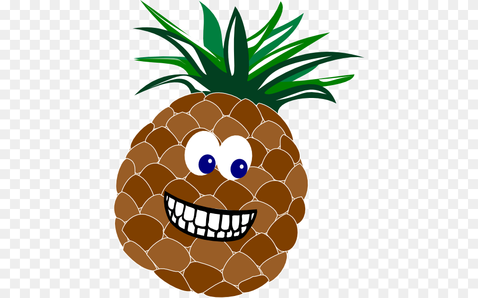 Pineapple With Face Clip Art, Food, Fruit, Plant, Produce Free Png