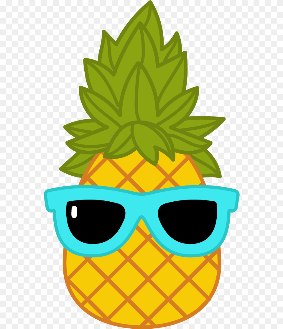 Pineapple With Sunglasses Transparent Cartoon Pineapple, Food, Fruit, Plant, Produce Png Image