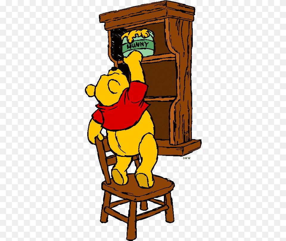 Pinecone Reaching For Honey Pot Winnie The Pooh Balloons Winnie The Pooh Reaching For Honey, Closet, Cupboard, Furniture, Person Png