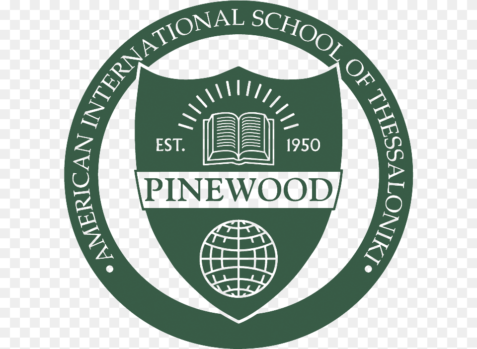 Pinewood Logo Green Pinewood The American International School Of Thessaloniki, Badge, Symbol, Disk, Emblem Free Png