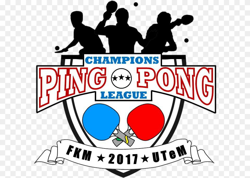 Ping Pong Champions League Logo Tenis Meja, Adult, Male, Man, Person Free Png
