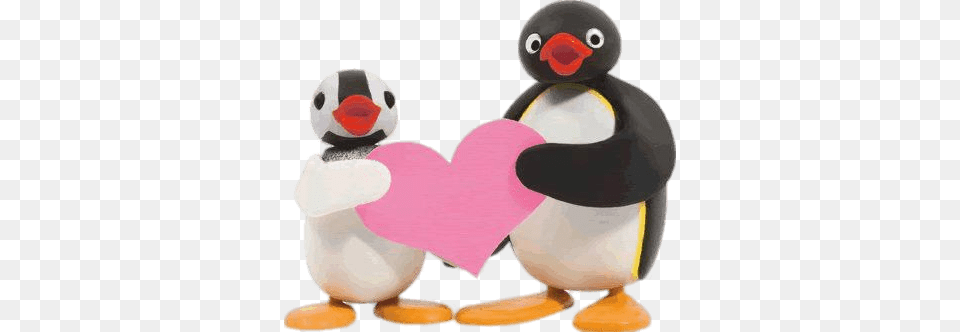 Pingu Holding Giant Heart, Animal, Bird, Nature, Outdoors Png Image