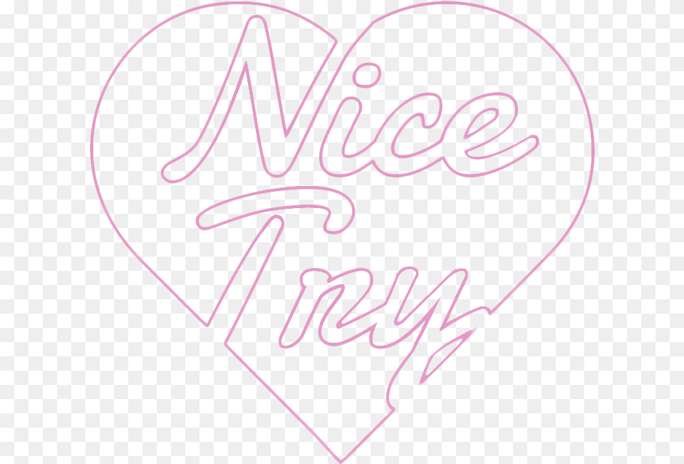 Pink Aesthetic Nice Try Heart, Text Png Image