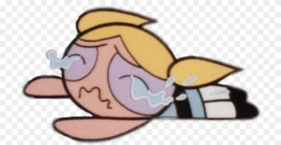 Pink Aesthetic Powerpuffgirls Bubbles Anime Sad Aesthetic Sticker, Cartoon, Baby, Person Free Png Download