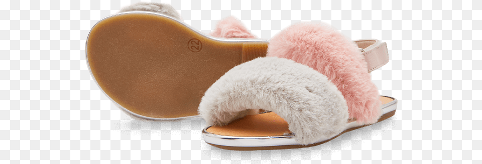 Pink Amp Gray Furry Sandals Slide Sandal, Clothing, Footwear, Shoe, Face Free Png