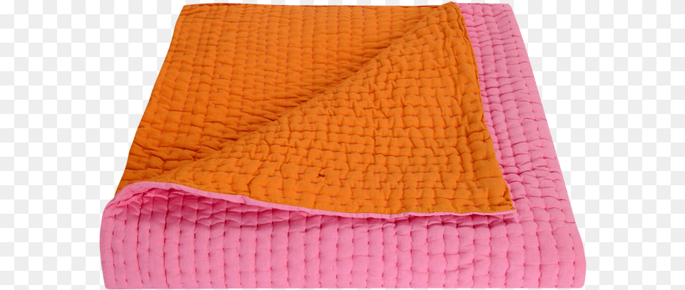 Pink Amp Orange Reversable Baby Quilt Mattress Pad, Blanket, Furniture Png Image