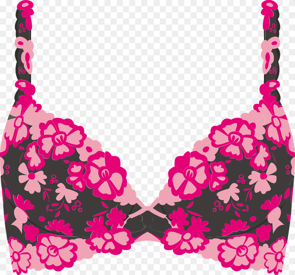 Pink And Black Bra Clipart, Clothing, Lingerie, Underwear Png
