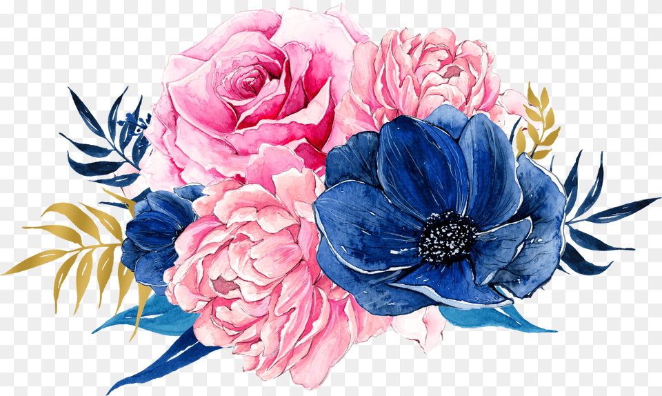 Pink And Blue Flowers Download, Art, Plant, Flower, Graphics Png