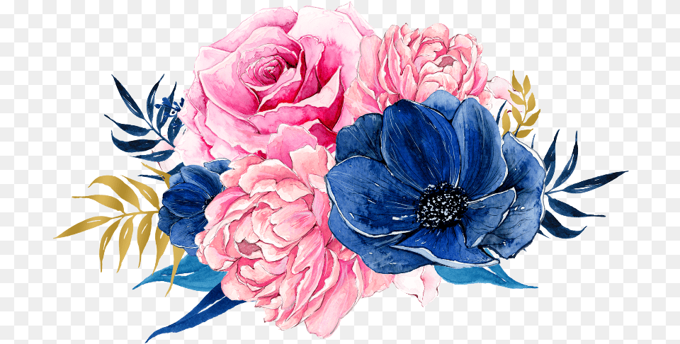 Pink And Blue Flowers Pink And Blue Flowers, Art, Plant, Graphics, Flower Bouquet Free Png