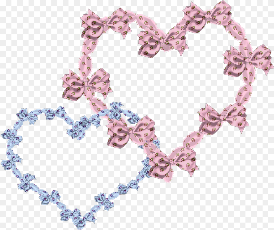Pink And Blue Hearts, Accessories, Bracelet, Jewelry, Necklace Png Image