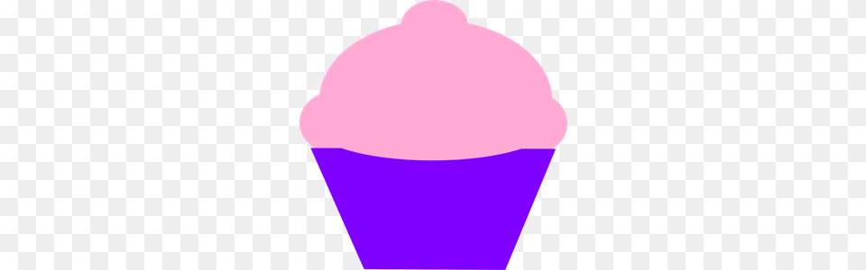 Pink And Curple Cupcake Clip Art For Web, Cream, Dessert, Food, Ice Cream Png Image