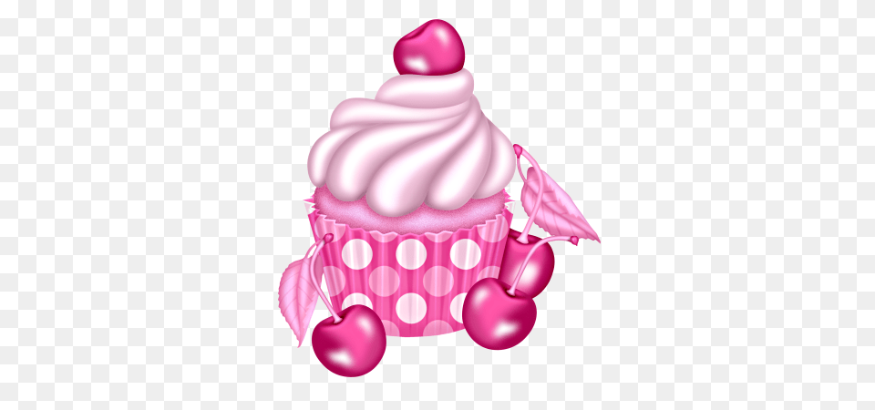 Pink And Delicious Sewing Cupcakes Cupcake, Cake, Cream, Dessert, Food Free Transparent Png