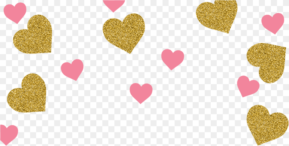 Pink And Gold Heart Confetti Confetti Png