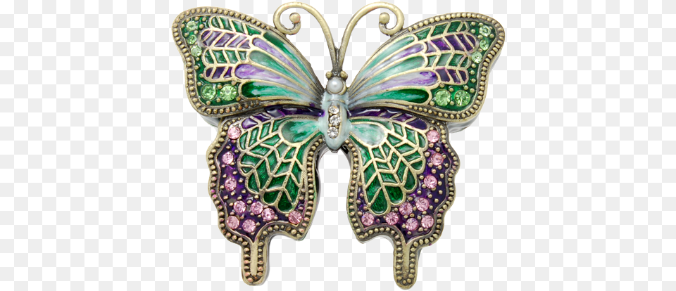 Pink And Green Butterfly, Accessories, Brooch, Jewelry Png Image