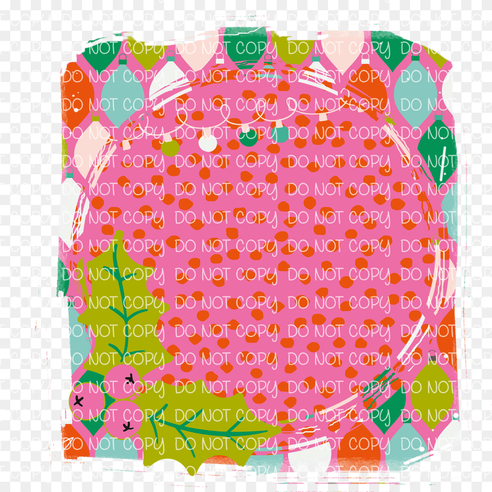 Pink And Green Christmas Monogram Frame Circle, Pattern, Art, Floral Design, Graphics Free Png