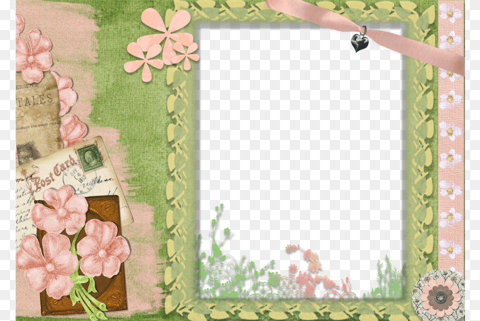 Pink And Green Frames, Art, Collage, Envelope, Mail Png