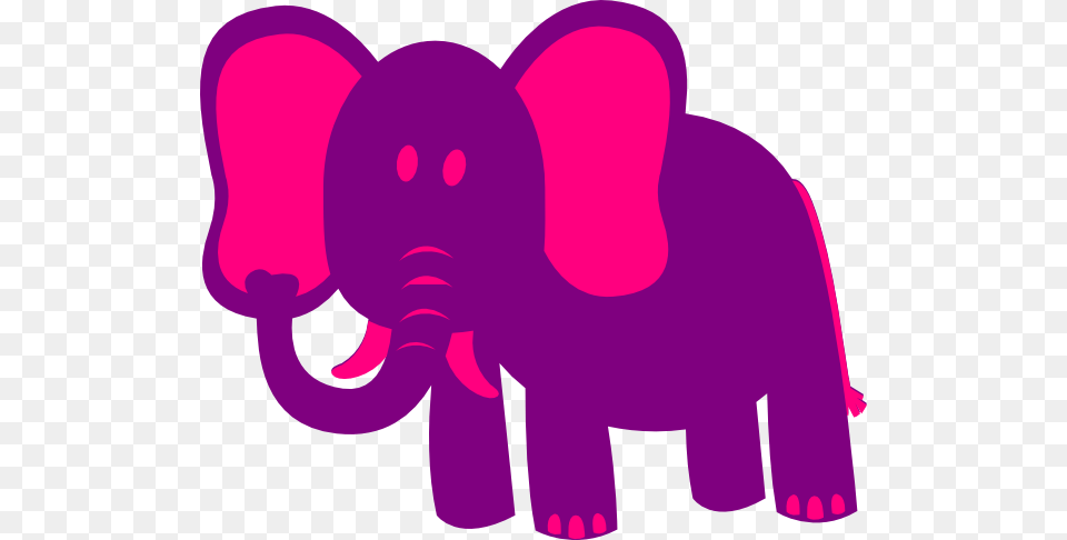 Pink And Purple Elephant Clip Art For Web, Animal, Baby, Bear, Mammal Png