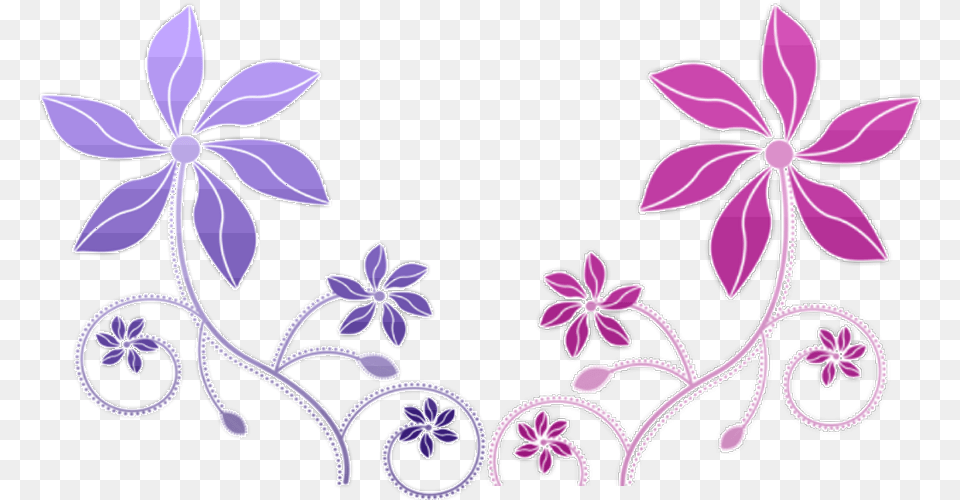 Pink And Purple Flowers Drawings Purple Colour Flowers, Pattern, Embroidery, Art, Floral Design Png Image
