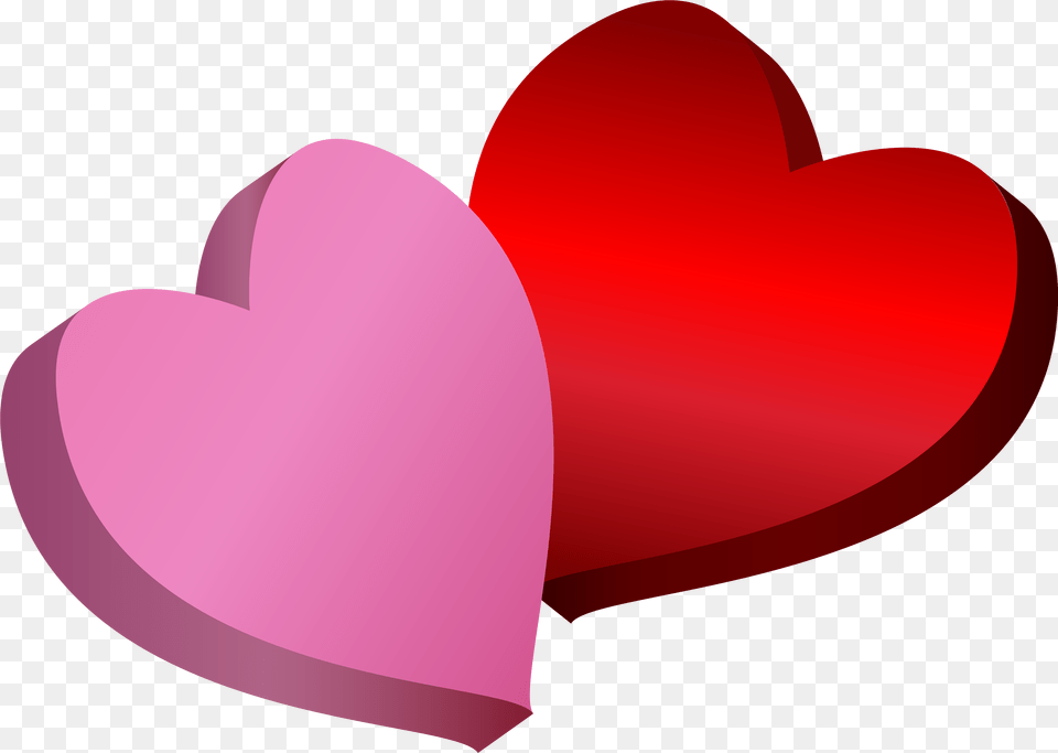 Pink And Red Hearts, Heart, Flower, Petal, Plant Free Png Download