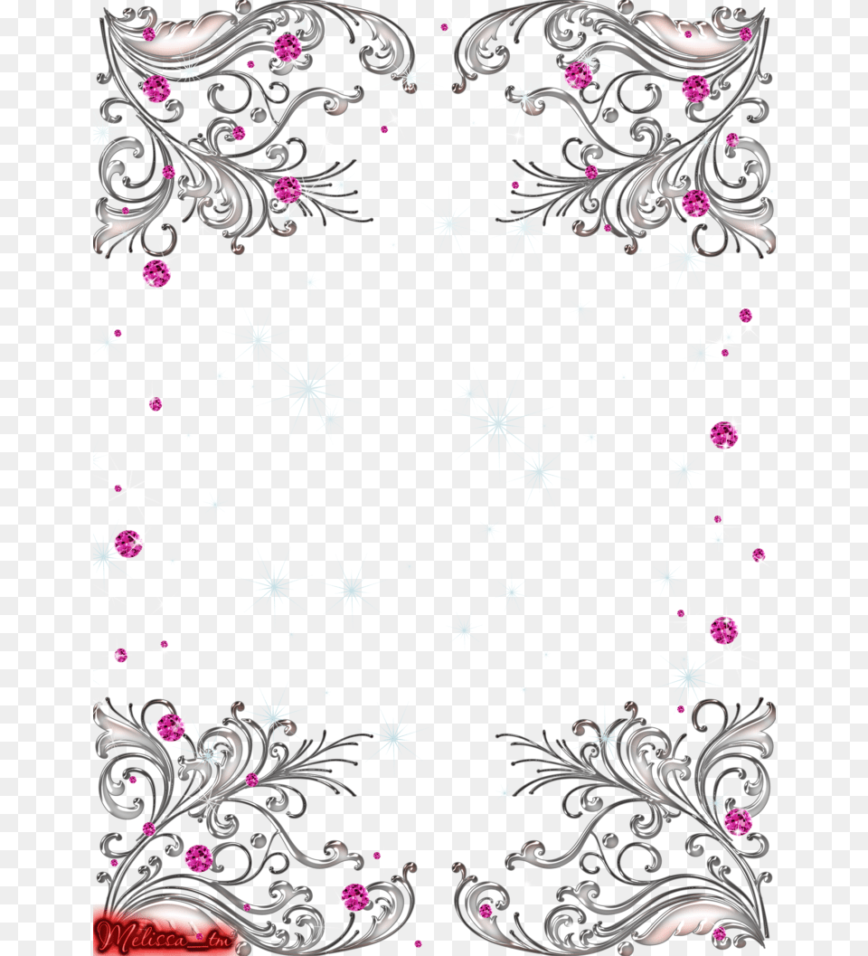 Pink And Silver Swirls, Art, Floral Design, Graphics, Pattern Png Image
